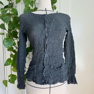 Issey Miyake Cauliflower Black Cardigan - Small